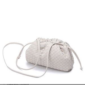TIFFANY & FRED PARIS Woven Leather Pouch - Light Grey